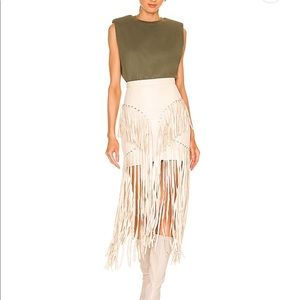 x REVOLVE Motive Skirt Understated Leather in Cream